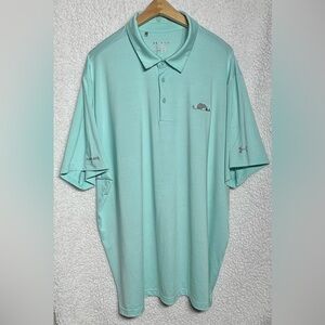 Under Armour Heat Gear Men's 3 XL Turquoise Golf Polo Shirt “Team Beaver”